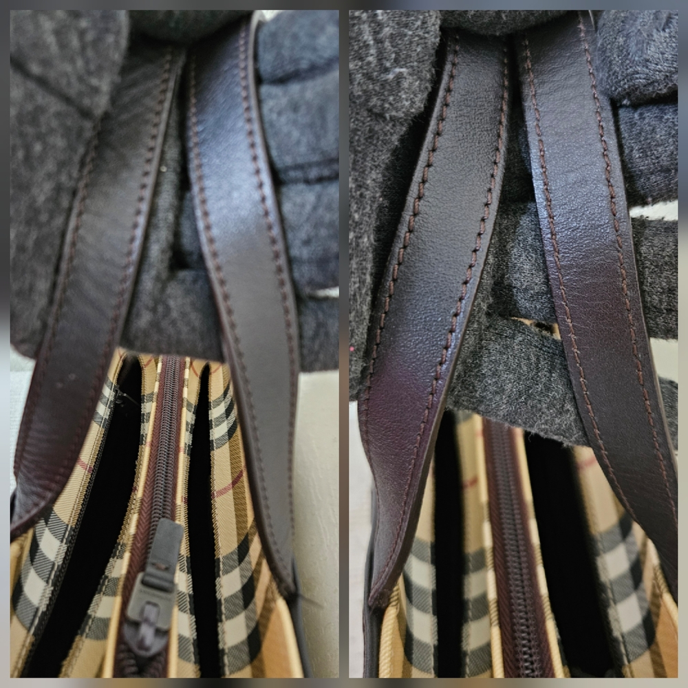 Burberry Nova Check Small Vintage Handbag Satchel Authentic - Picture 11 of 16